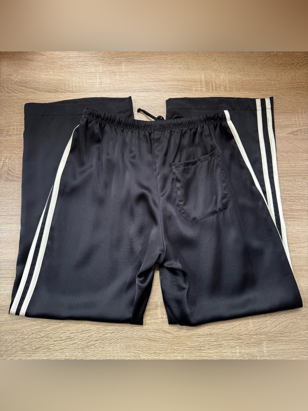 DONNI The Silk Stripe Crop Pants Jet Black Small - Picture 12 of 14